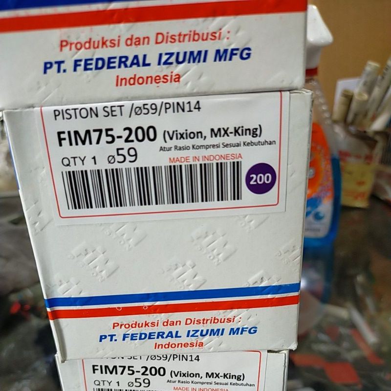 Jual PISTON SEHER KIT SET FIM 75 ukuran 57 57,5 58 58,5 59 59,5 60 mm