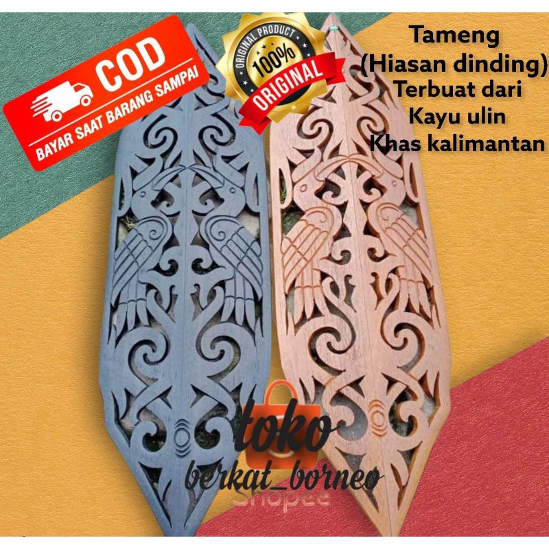 Jual Tameng Perisai Dayak Miniatur Hiasan Dinding Khas Suku Dayak