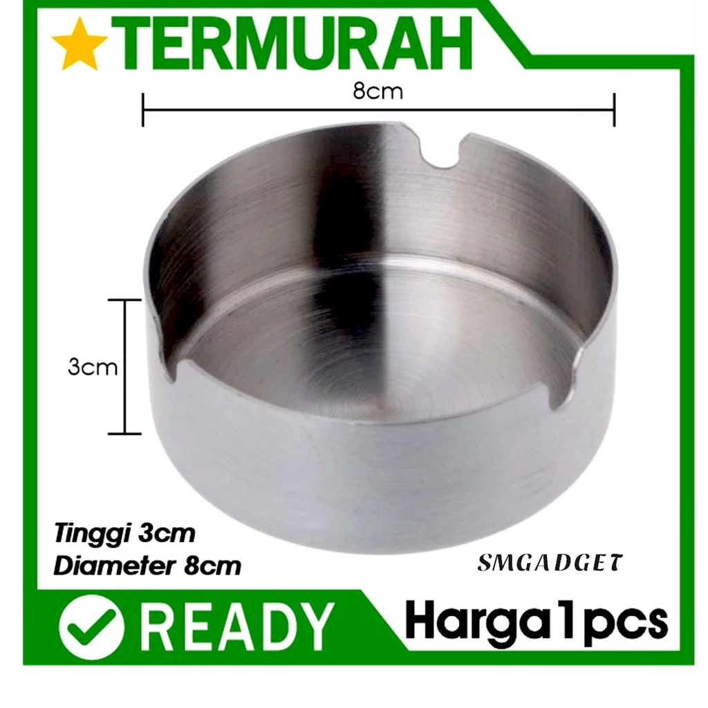 Jual Mangkok Asbak Rokok Stainless Steel Bulat Murah Ashtray Kaleng CM Shopee Indonesia