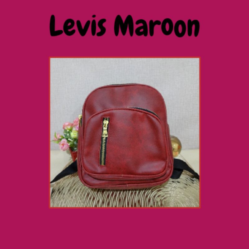 Jual GROSIR MEDAN MURAH RANSEL LEVIS MAROON | Shopee Indonesia