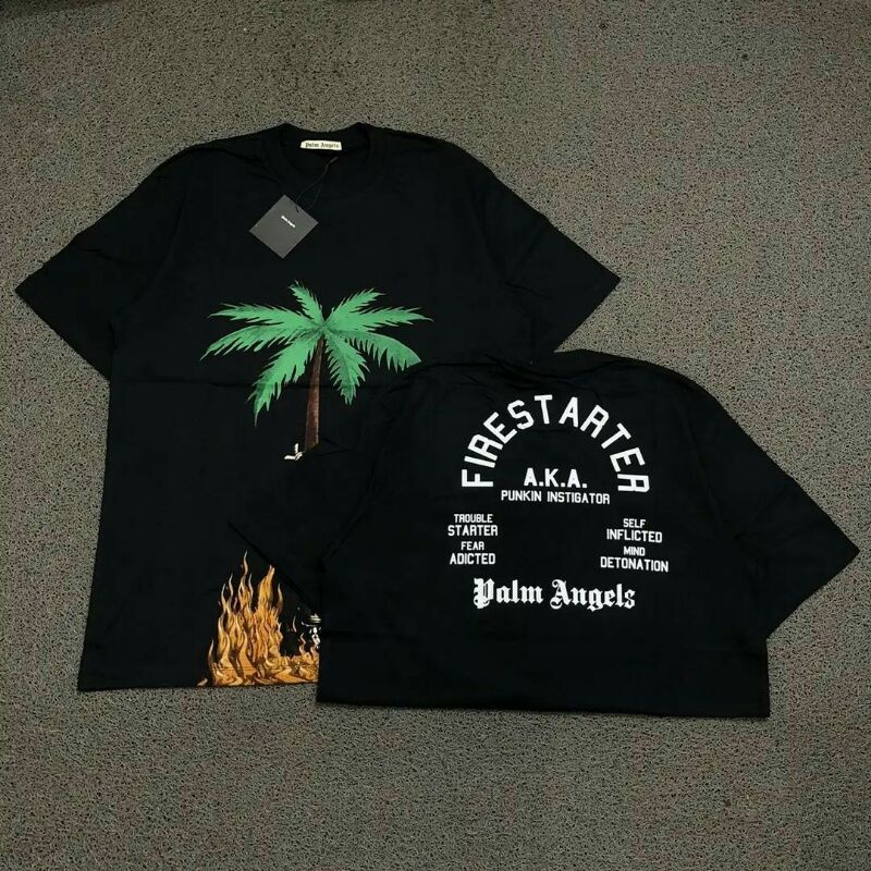 Palm Angels Firestarter Classic Tee in Black for Men