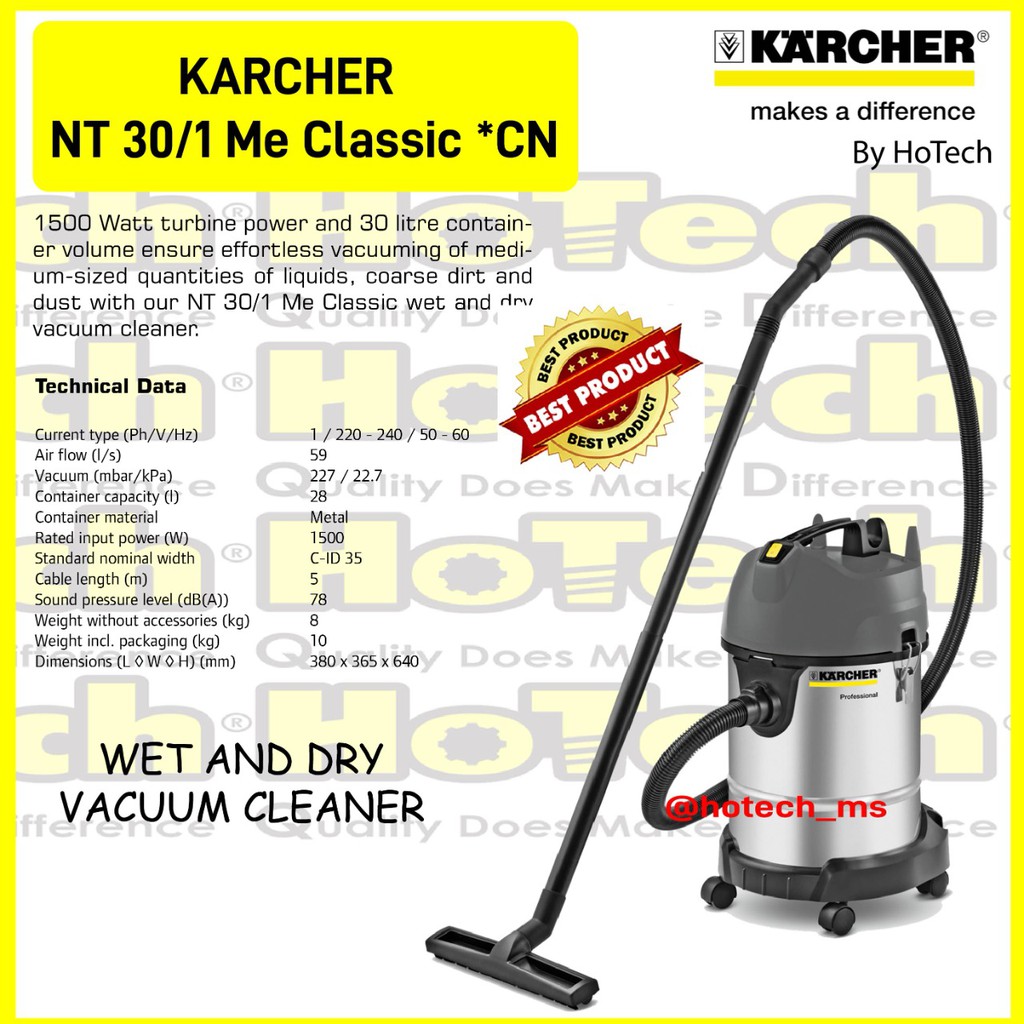 Jual Karcher Wet And Dry Vacuum Cleaner Nt 30 1 Me Classic 1500 Watt Tank