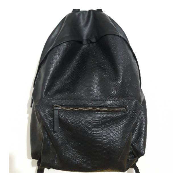 Zara man leather online backpack