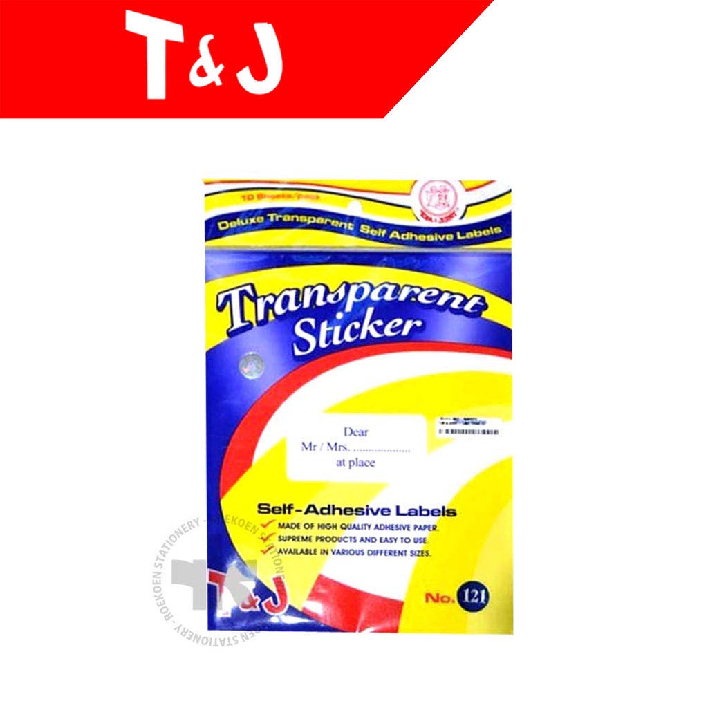 Jual Tom & Jerry TJ Label 121 Transparan (38 x 75mm) | Shopee Indonesia