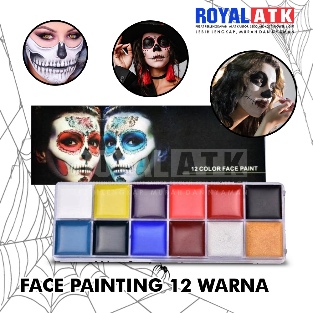 12 Color Face Painting Oil Based & Body Painting Cat Wajah dan Tubuh