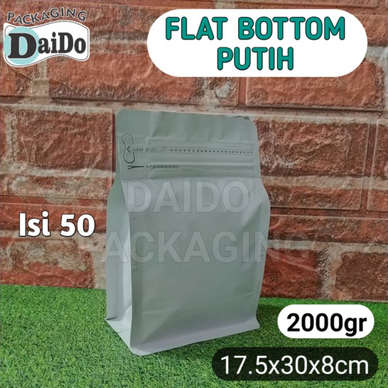 Jual Isi Pcs Flat Bottom Putih Gram Premium Coffee Bag Kemasan Kopi Pouch Shopee Indonesia