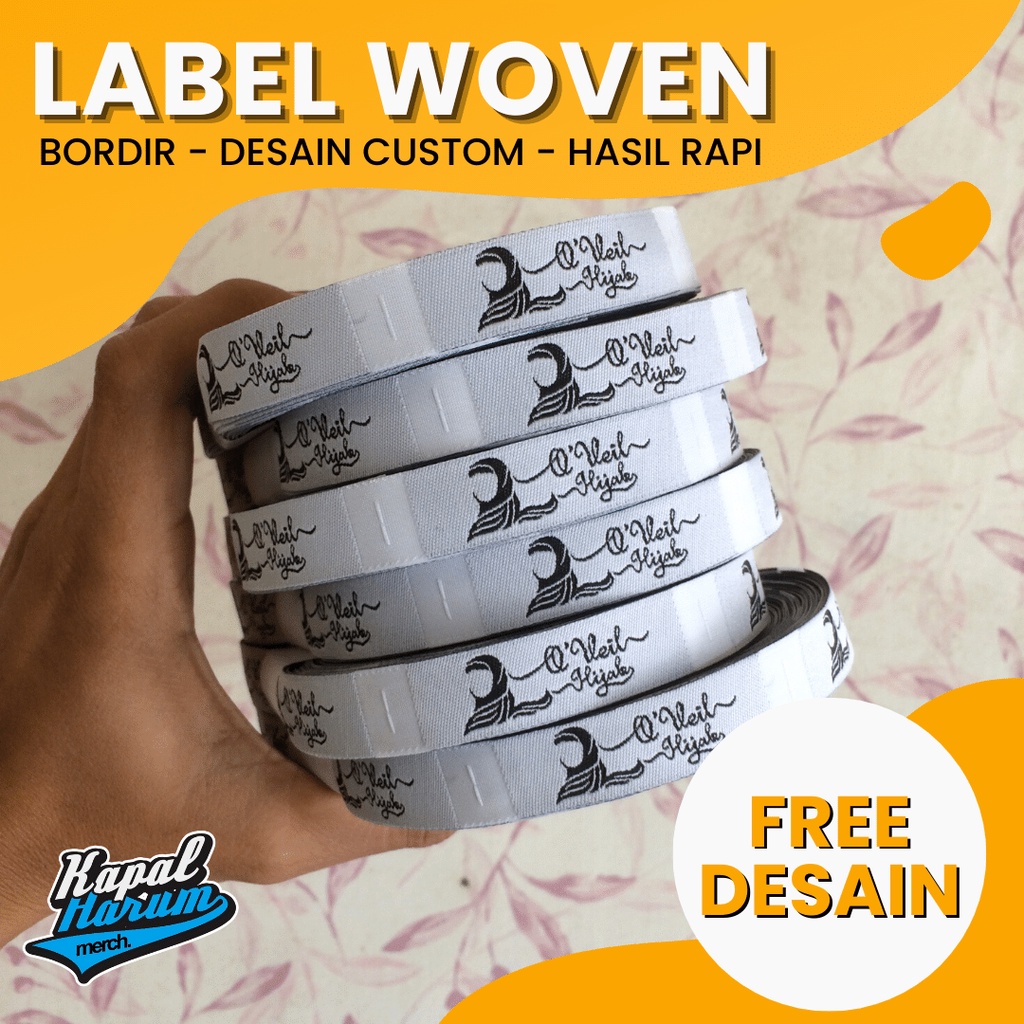 Jual 300 LUSIN KAPALHARUM LABEL WOVEN / LABEL BORDIR / WOVEN BORDIR ...