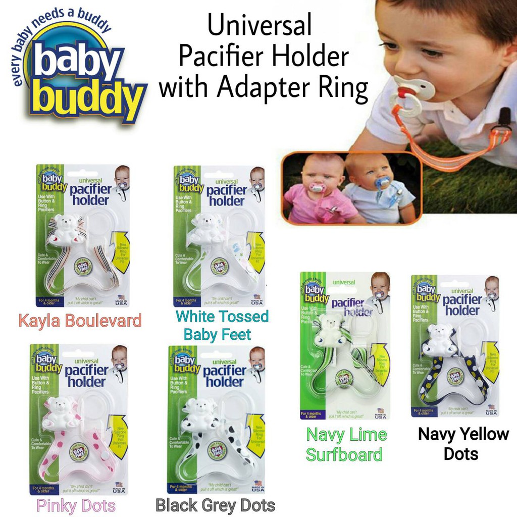 Jual Baby Buddy Universal Pacifier Holder with Adapter Ring | Shopee ...