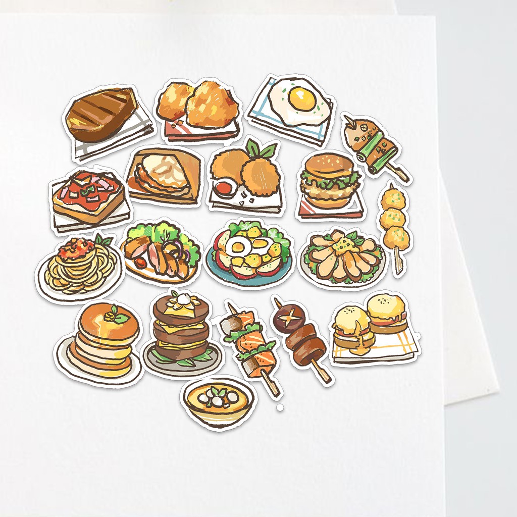 Jual Sticker Aesthetics Foods Pcs Shopee Indonesia