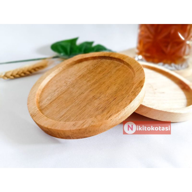 Jual Tatakan Gelas Bulat Coaster Wooden Wood Slice Tatakan Bulat Kayu Mahoni Shopee Indonesia