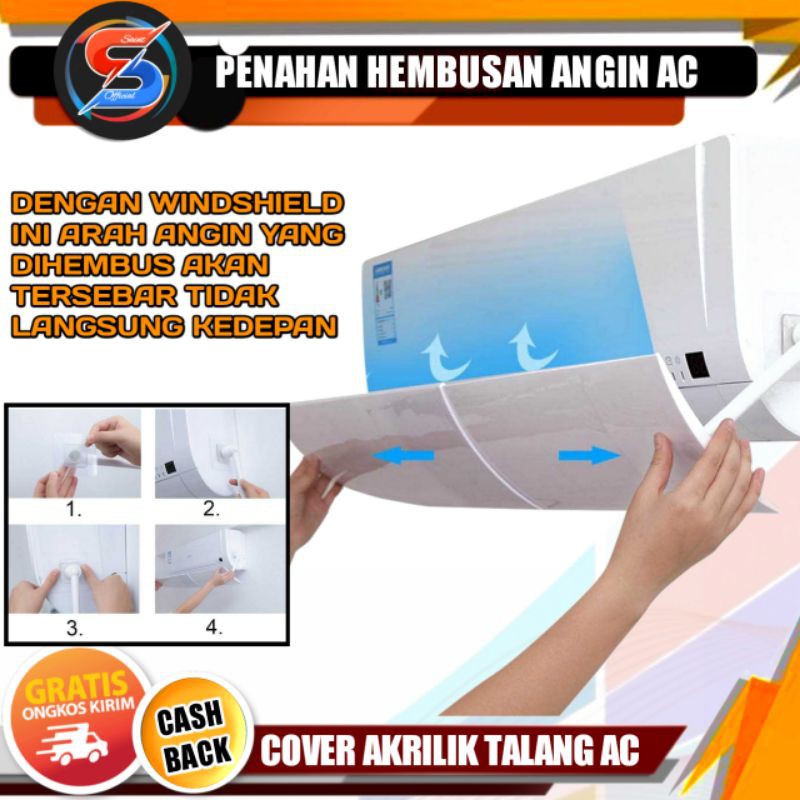 Jual Talang Cover Penahan Hembusan Angin Air Conditioner Ac Akrilik