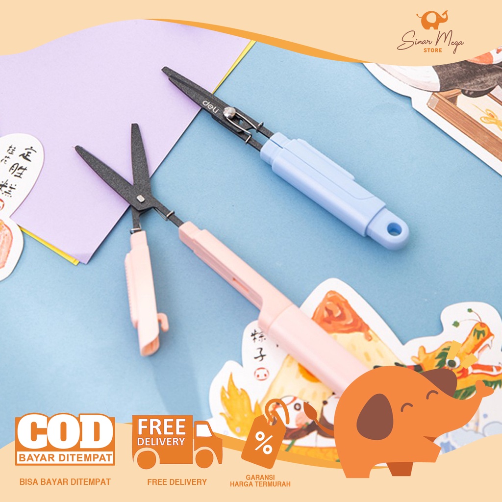 Jual Deli Portable Scissors 77761 / Gunting Portabel Murah Berkualitas ...