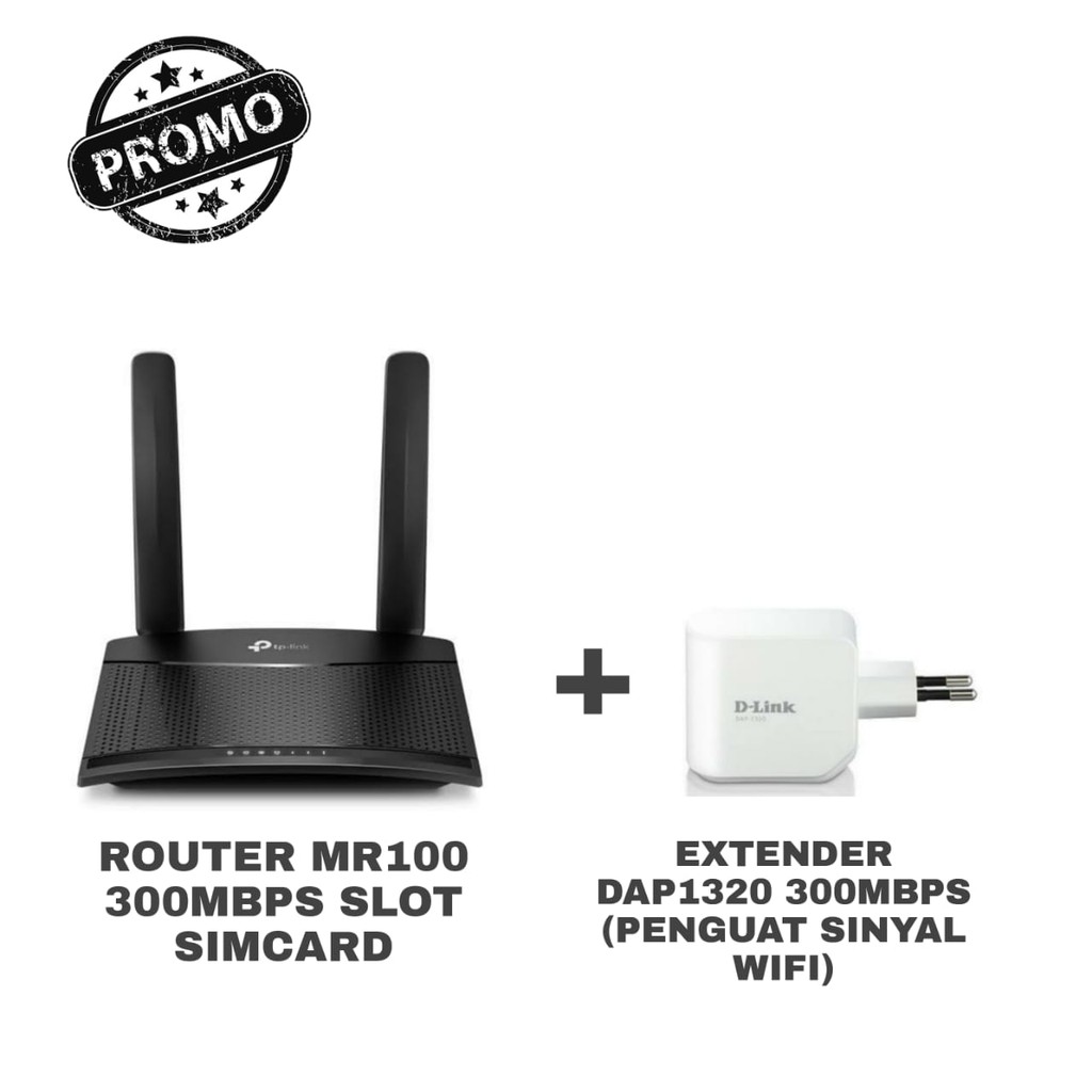 Jual PROMO Router Murah Original Rumah Kantor TPLINK MR100 + PENGUAT ...