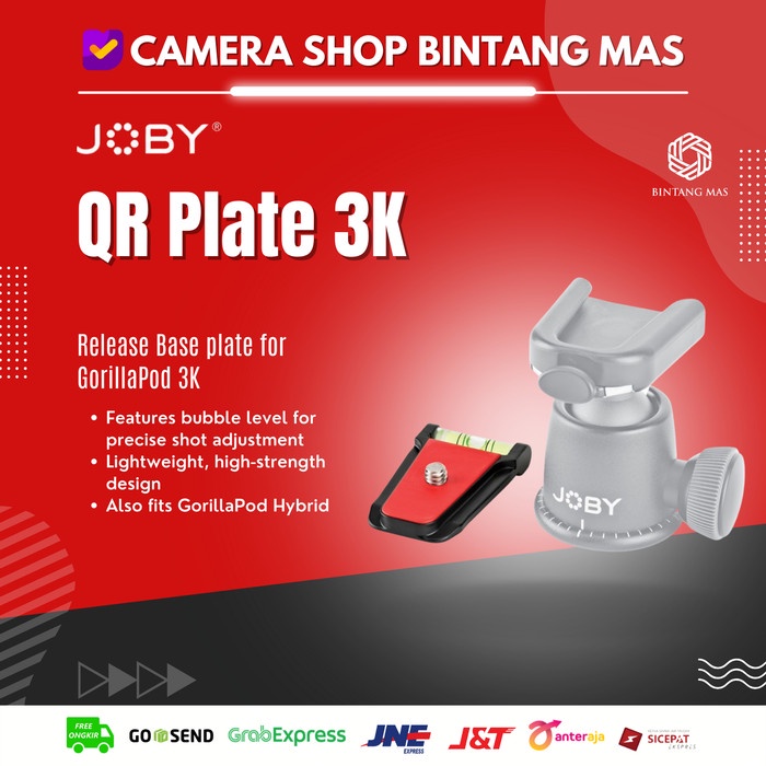 JOBY QR Plate 3K - Piastra Compatta Per Fotocamere DSLR, Mirrorless E Action Cam - Foto 3