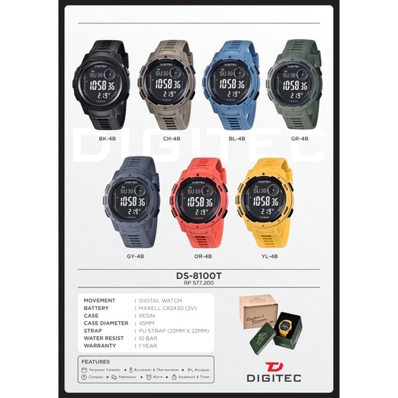 Jual Jam Tangan outdoor altimeter compas themperatur barometer Pria ...