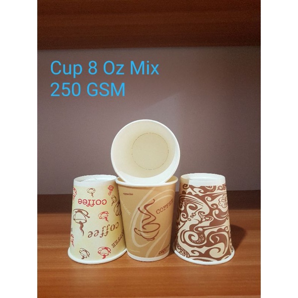 Jual Paper Cup 8 Oz Printing 250 Gsm, Cup Kopi Kertas, Gelas Kopi ...