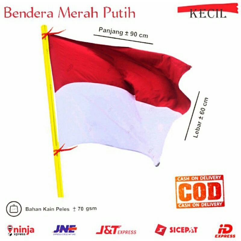 Jual Bendera Merah Putih Ukuran 85x55cm Isi 20pcs 1 Kodi Shopee Indonesia