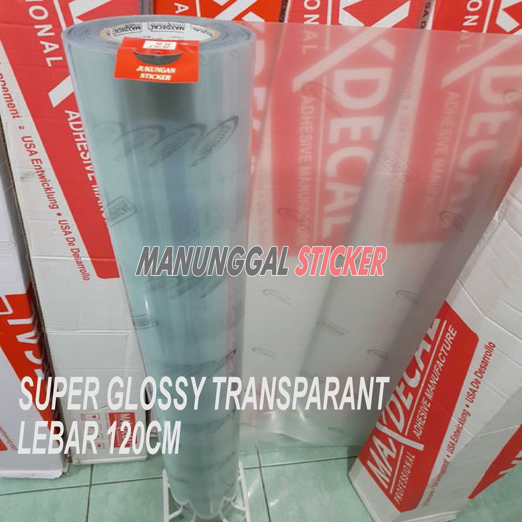 Jual Stiker Skotlet Transparan Bening Super Glossy Lebar 120cm Untuk