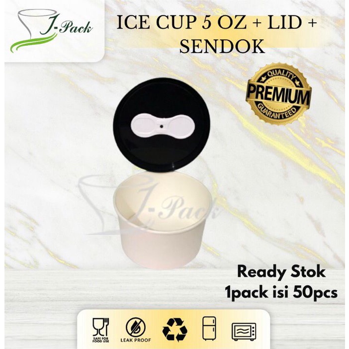 Jual Paper Ice Cream Cup 5 Oz Cold DPE [CUP + TUTUP + SENDOK] | Shopee ...
