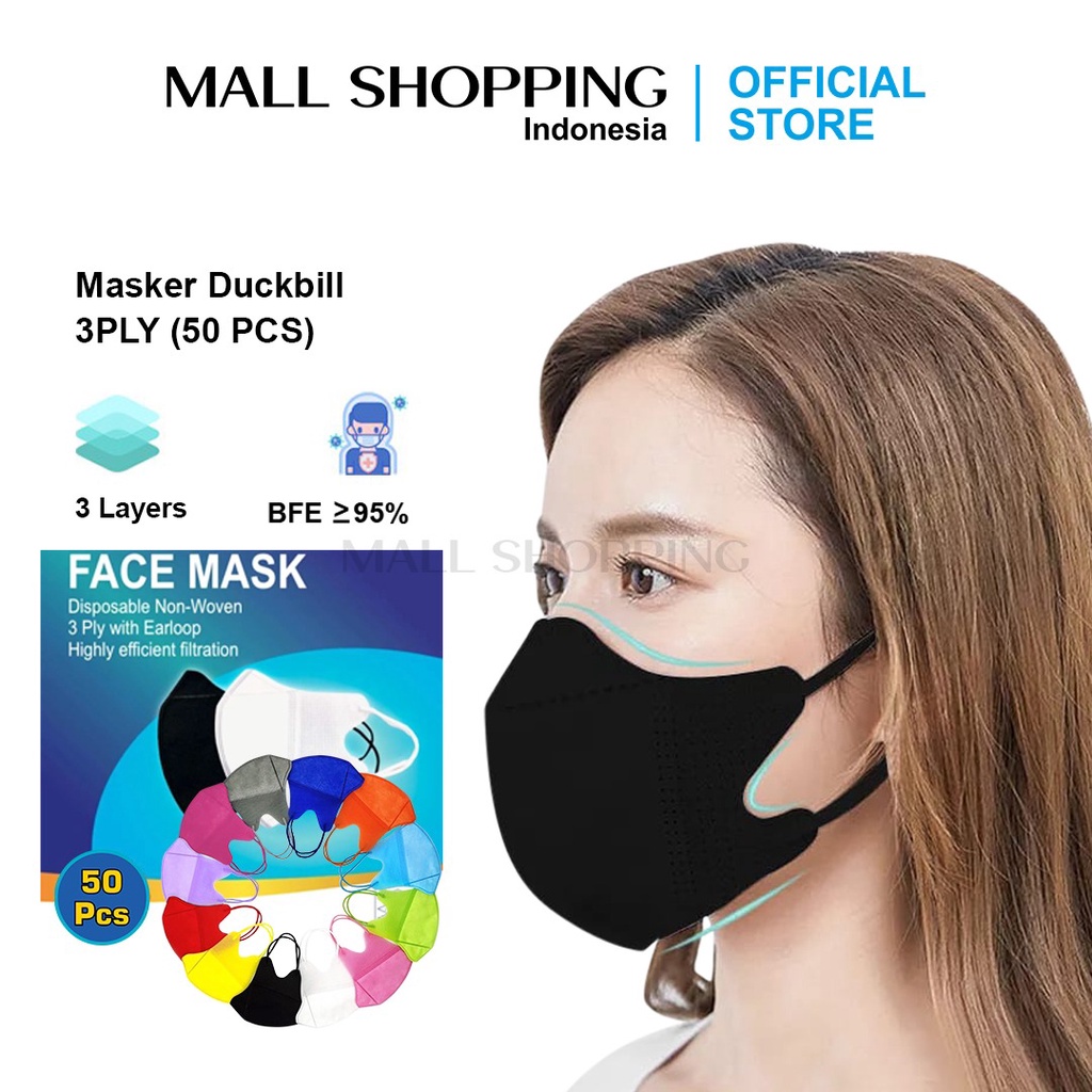 Jual Masker Duckbill 3PLY Face Mask Dispossable Anti Virus MALL ...