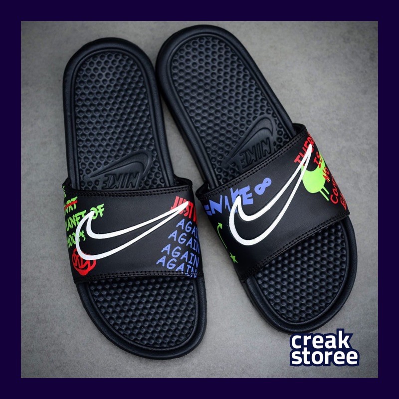 Jual SANDAL NIKE BENASSI SWOSH x PLANET OF HOOPS Shopee Indonesia