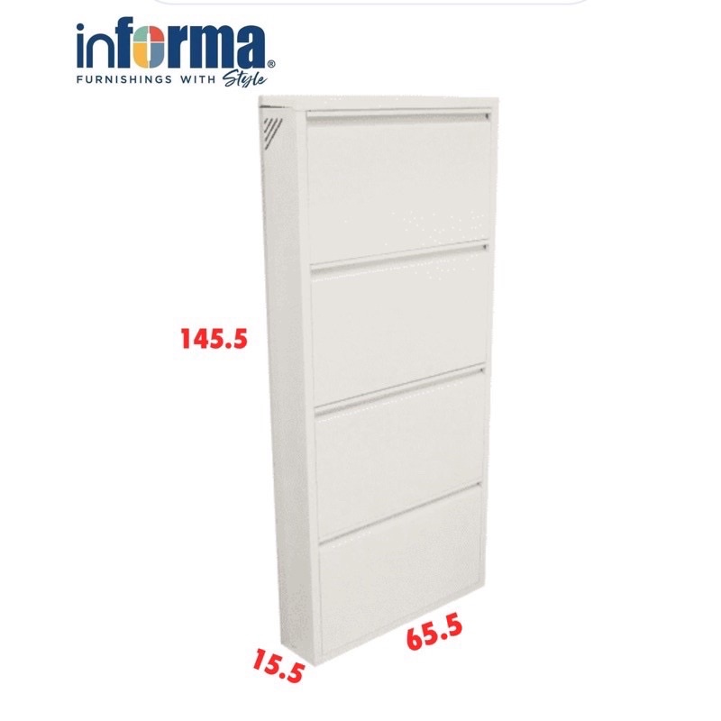 Jual INFORMA Lemari Kabinet Rak Sepatu 3 Tingkat atau 4 Tingkat Slim ...