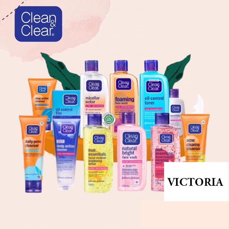 Jual CLEAN & CLEAR Facial Wash Cleanser Toner Moisturizer