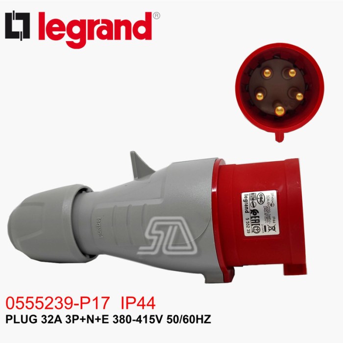 Jual LEGRAND P17 IP44 PLUG 32A 3P+N+E 380-415V 50/60HZ 058129 | Shopee ...