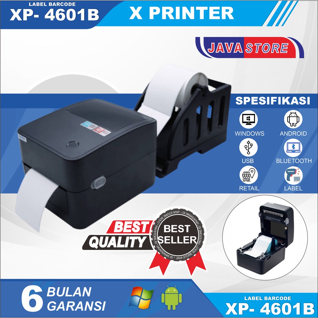 Jual Printer LABEL & RESI Xprinter XP 4601B Printer Barcode Thermal ...