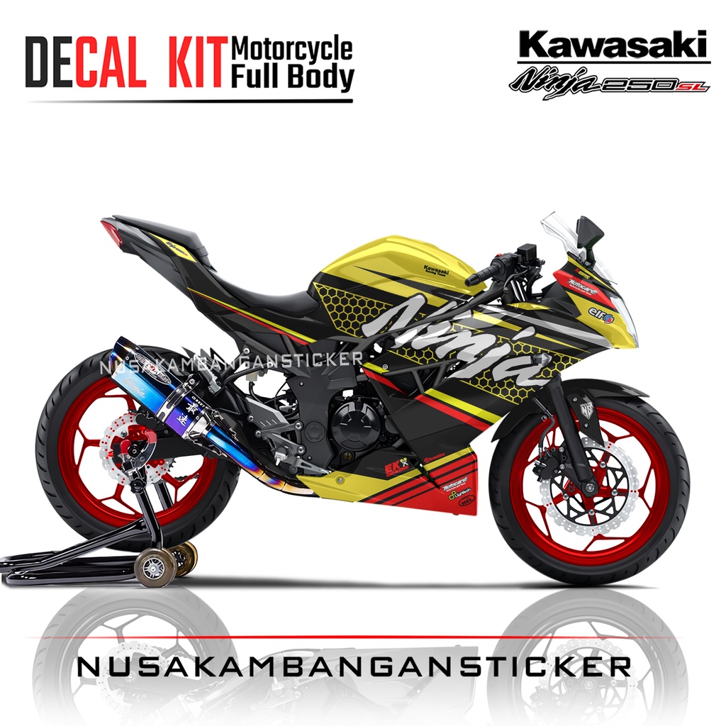 Jual Stiker Ninja 250 SL Mono Livery KRT Kuning | Shopee Indonesia