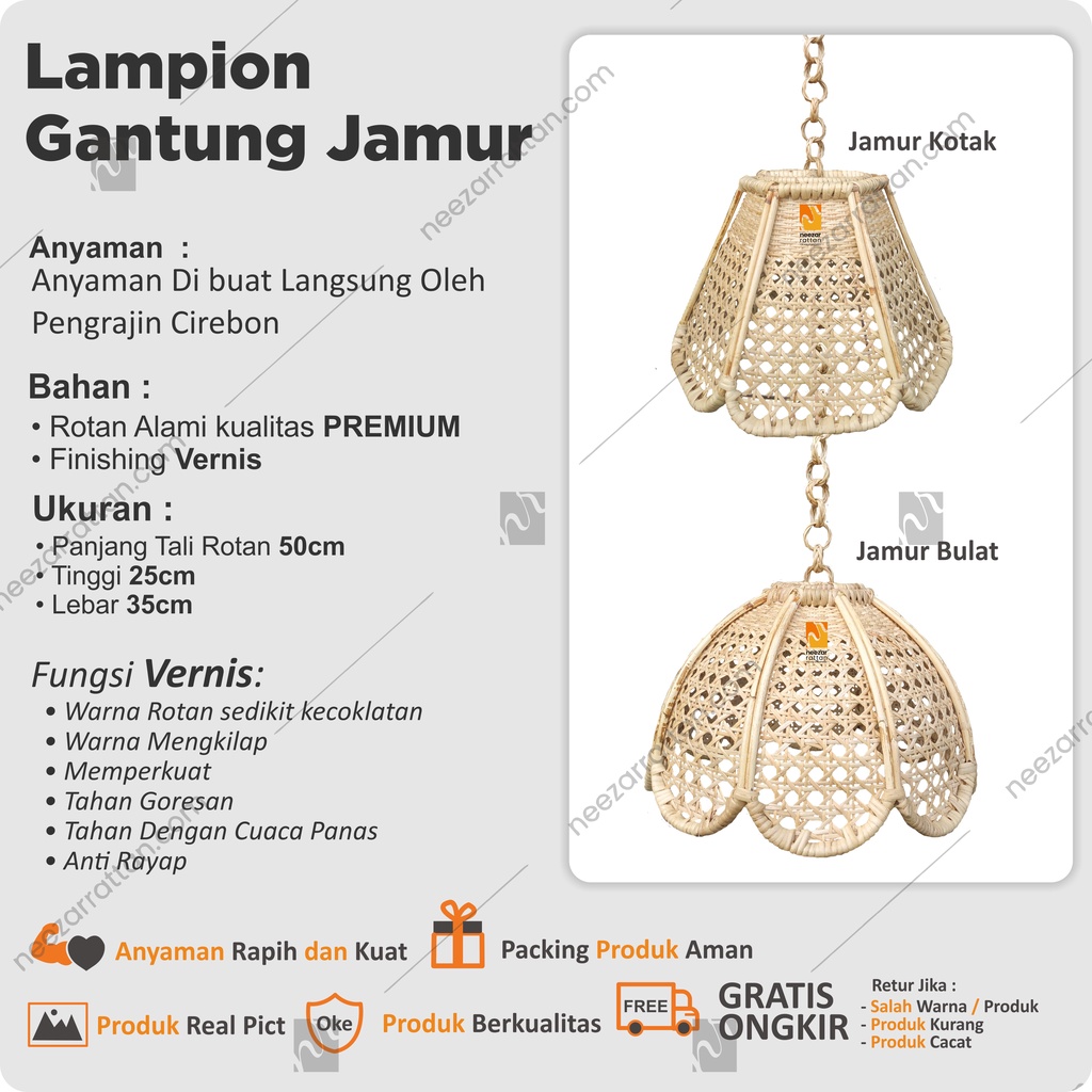 Jual Kap Lampion Rotan Lampu Hias Gantung Dekorasi Caffe Cafe Shopee