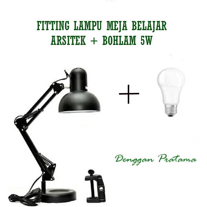 Jual Fitting Lampu Meja Belajar Arsitek Plus Bohlam Led | Shopee Indonesia