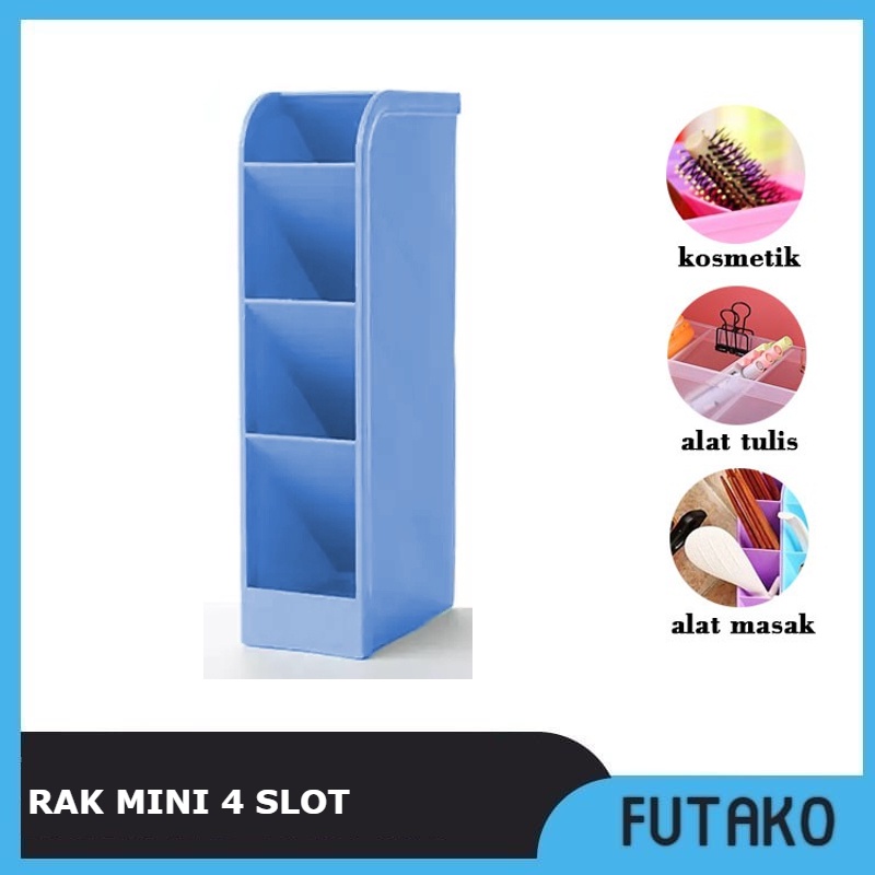 Jual FUTAKO Rak Laci Plastik 4 Slot / Rak Mini 4 Sekat Pulpen Spidol ...