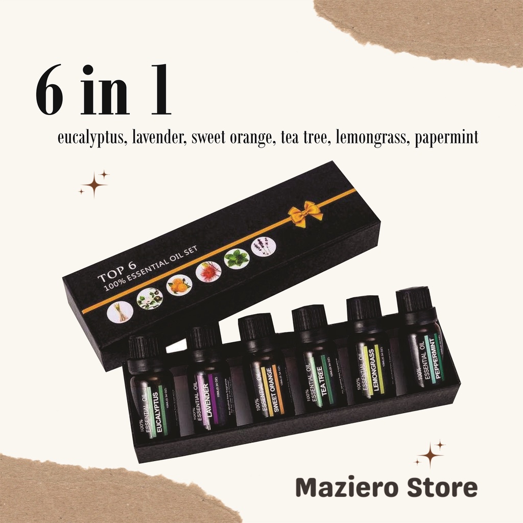 Jual Essential Oil Aromaterapi 1 Set 6 in 1 Diffuser | Shopee Indonesia