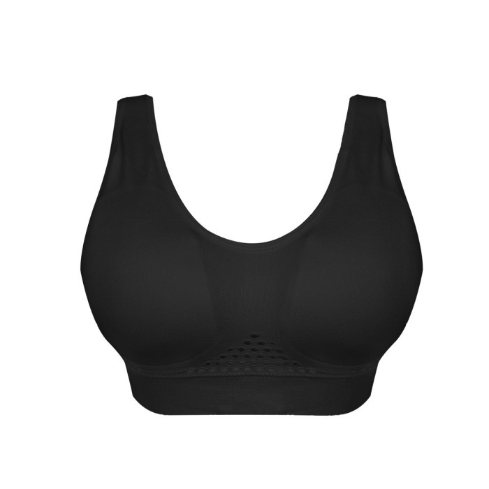 Jual (( BISA COD )) Bra Young Curve Mesh Seamless C02-100112 - Black, M ...