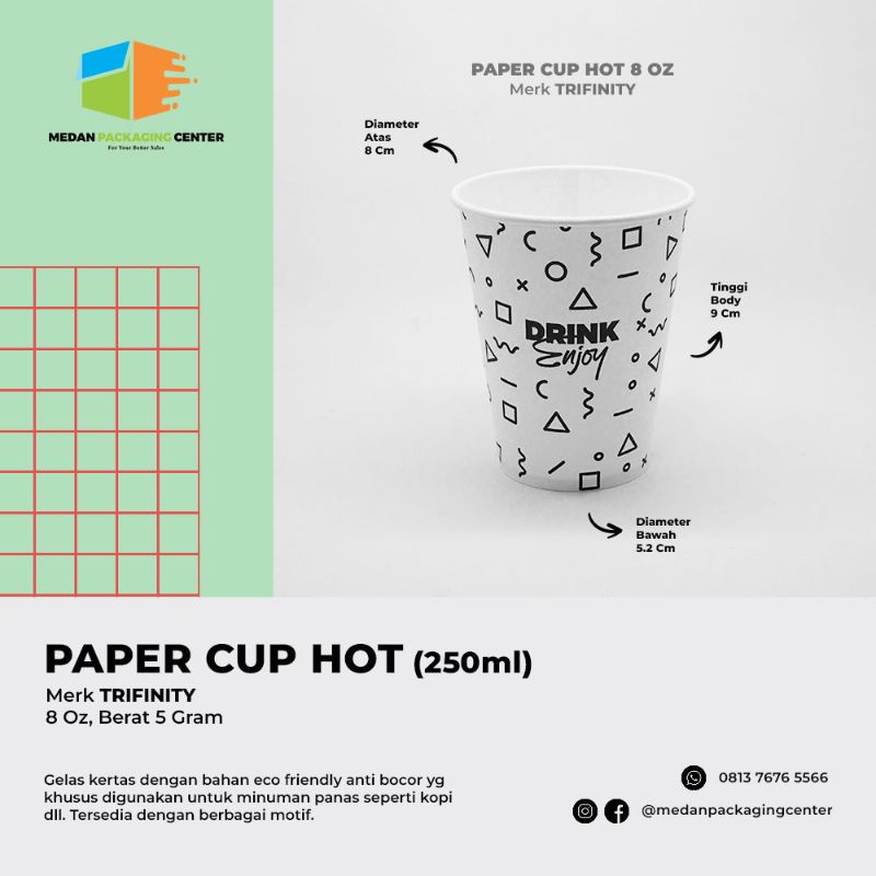 Jual Paper Cup Motif 8oz Merk Trifinity 50pcs Cup Kertas Minuman Gelas Kertas Shopee Indonesia 7415