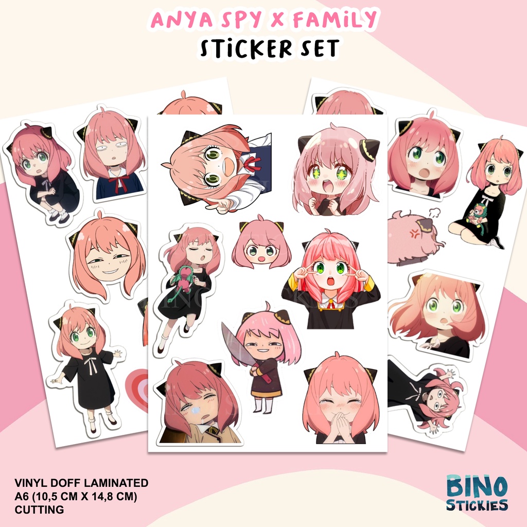 Jual Anya Forger Spy X Family Sticker Set / Stiker Anime / Stiker Case ...