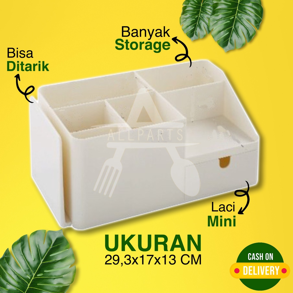 Jual Rak Kosmetik Minimalis Plastik Serbaguna Storage Tempat Atk Wadah Make Up Meja Kantor