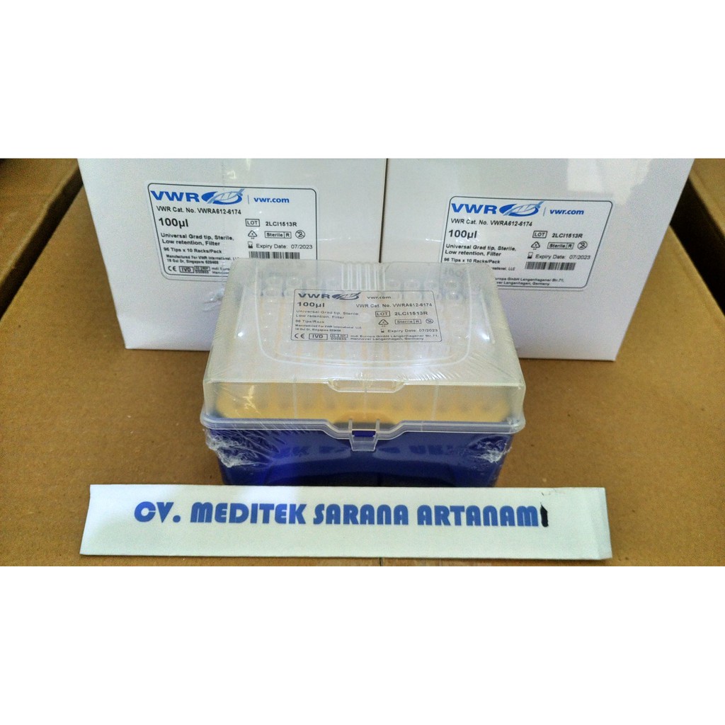Jual Filter tips Sterile 1000 uL pipet tip for micropipette 96/rack VWR Shopee Indonesia