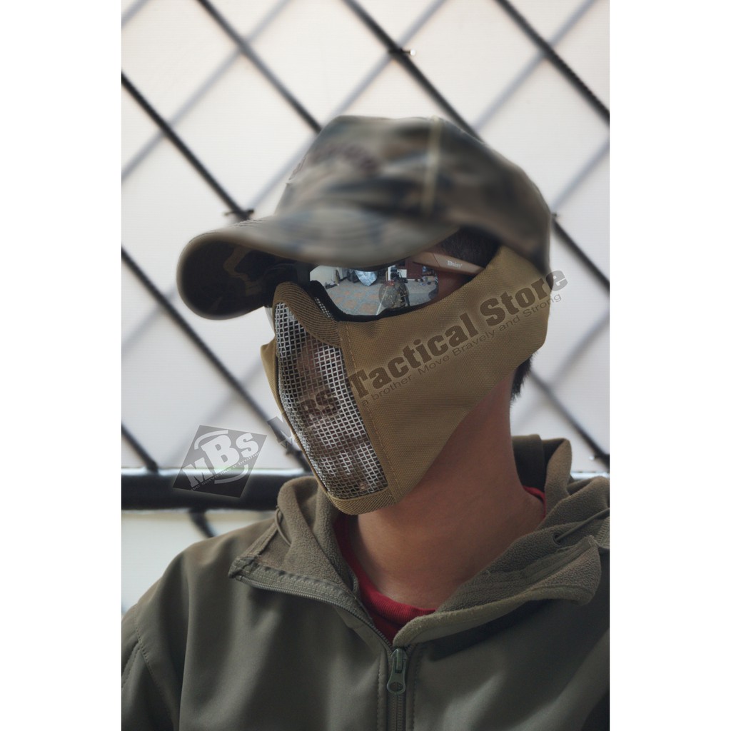 Jual ERD Halfmask Mesh Masker Jaring Besi Tengkorak Tactical | Shopee ...