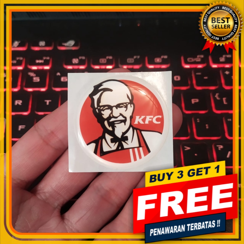 Jual KFC LOGO STIKER 3D RESIN LENTUR STIKER DIAMETER 4CM STIKER MOTOR ...
