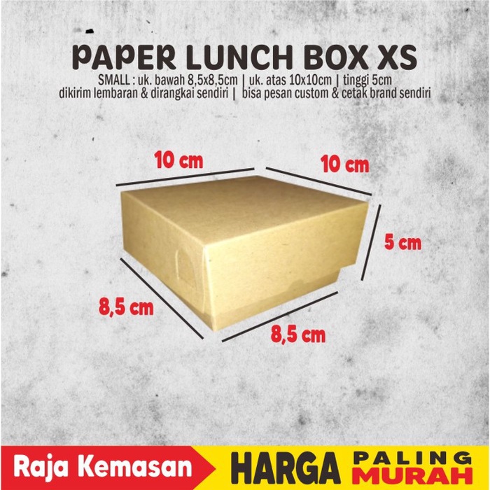 Jual set-box-lunch- paper box lunch extra small kraft tebal laminasi ...