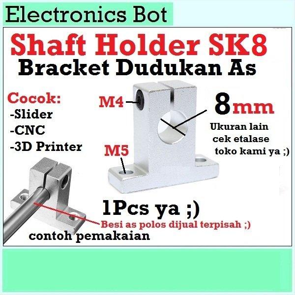 Jual Paling Terpopuler Shaft Holder Sk8 Ball Bearing 8Mm As Rod Besi