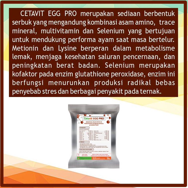 Jual CETA EGG PRO - Multivitamin Lengkap Pemacu Produksi Telur | Shopee ...