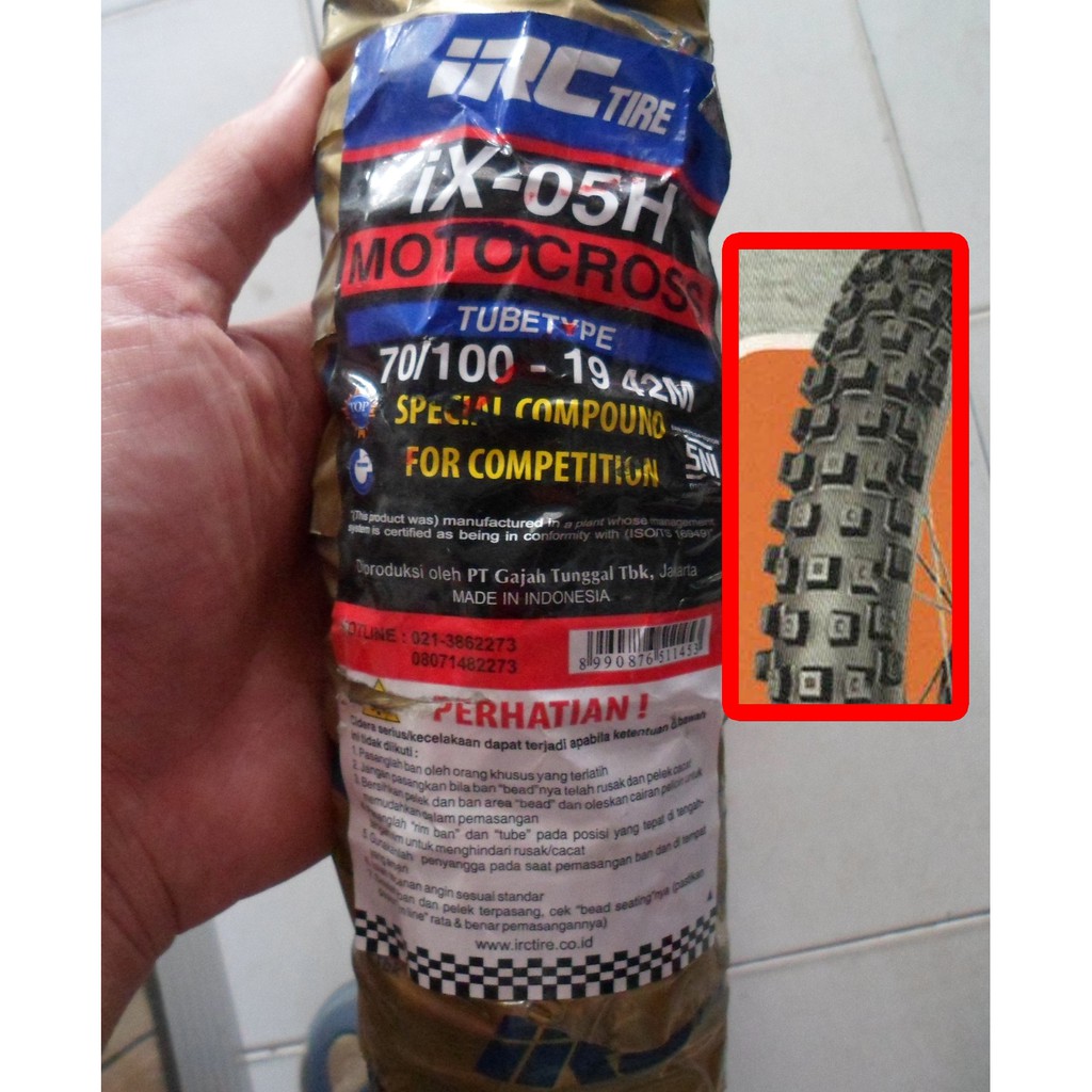 Jual IRC IX-05 H ( IX05H ) MOTOCROSS ukuran 70/100-19 Ban Motor