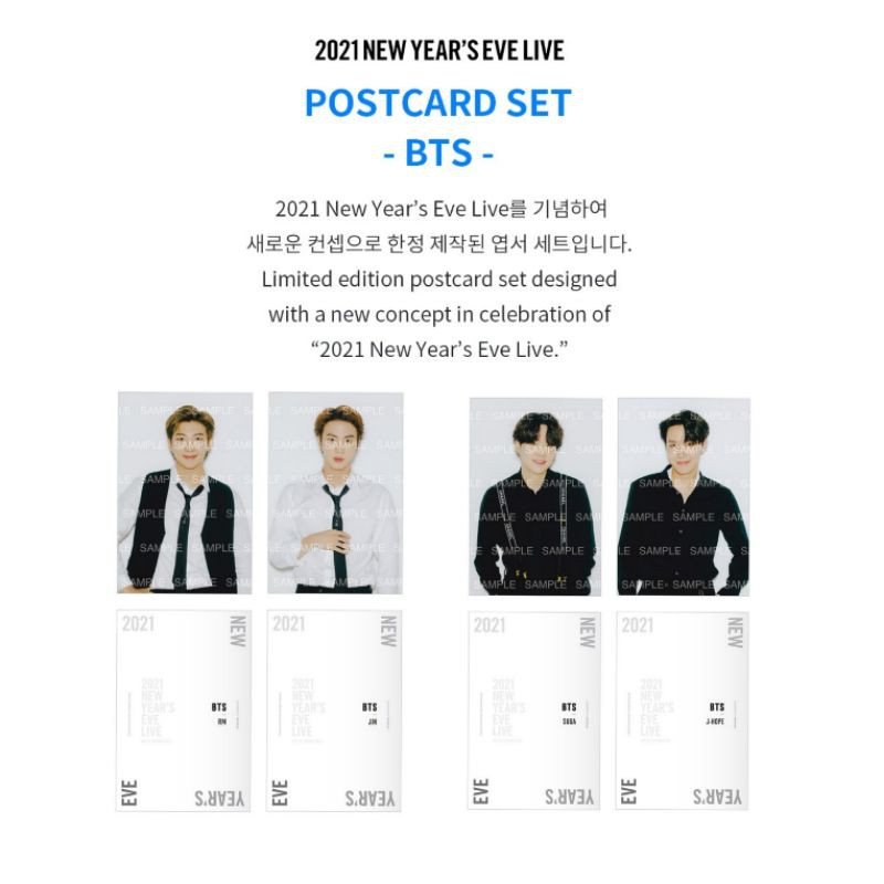 Bts 2021 new popular year’s eve live postcard set