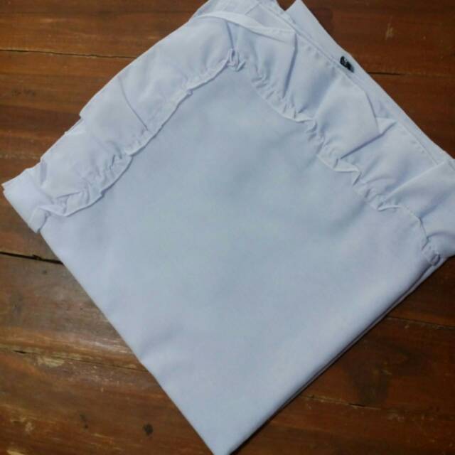 Jual jilbab segiempat putih rempel sekolah / kerja | Shopee Indonesia