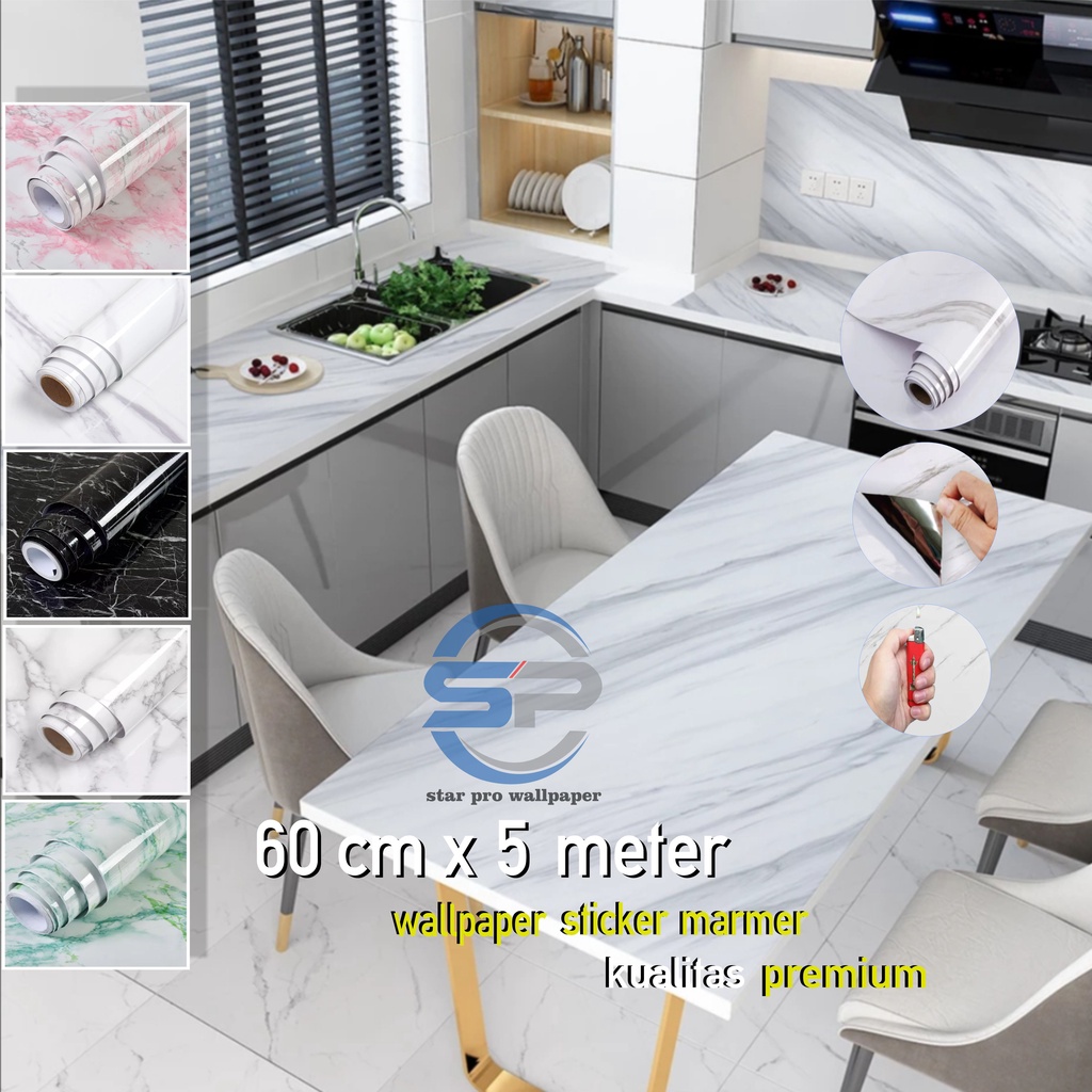 Jual starpro wallpaper sticker 60 cm x 5 meter lantai/dinding anti air ...