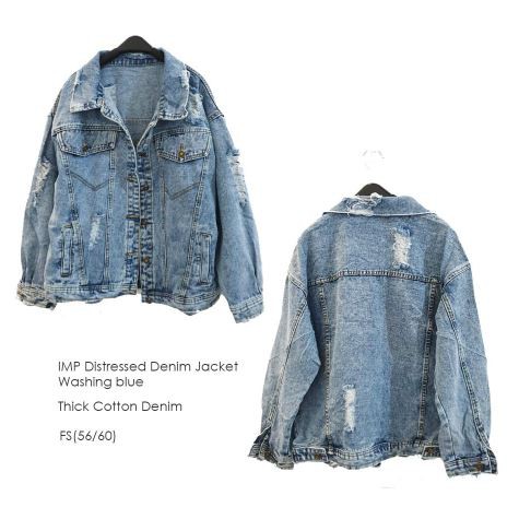 Jaket store denim ripped