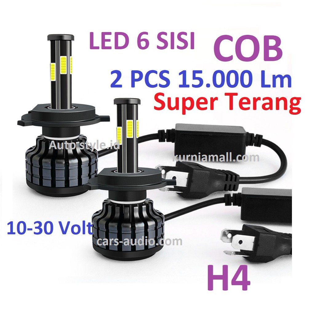 Jual LED H4 360 derajat 6 sisi dan 8 sisi hipower superbright original ...